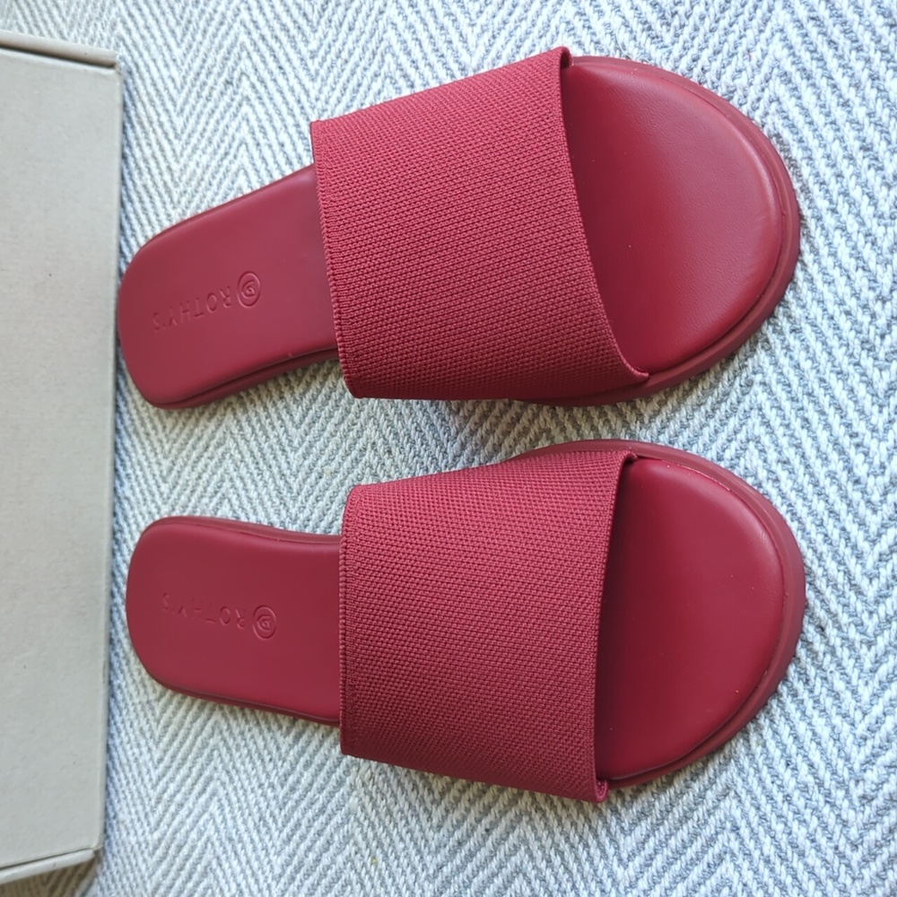 ROTHY'S THE SLIDE RED SLIP ONSANDALS
